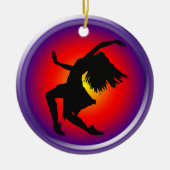 Jazz dancer silhouette op multi-achtergrond keramisch ornament (Voorkant)