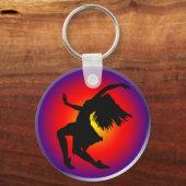 Jazz dancer silhouette op multi-achtergrond sleutelhanger (Voorkant)