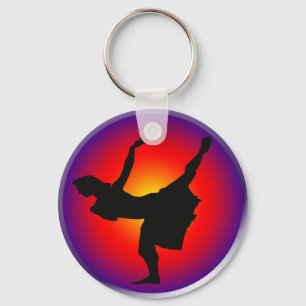 Jazz dancer silhouette sleutelhanger
