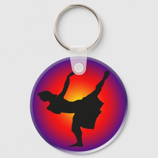 Jazz dancer silhouette sleutelhanger (Voorkant)