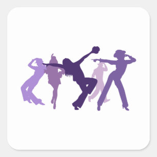 Jazz Dancers Illustratie Vierkante Sticker