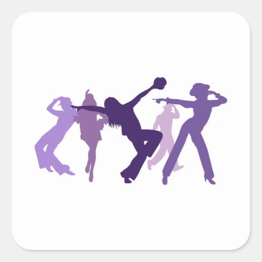 Jazz Dancers Illustratie Vierkante Sticker (Voorkant)