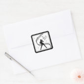 Jazz dans zwart-wit muziek vierkante sticker (Envelop)