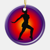Jazz danser in pose keramisch ornament (Voorkant)
