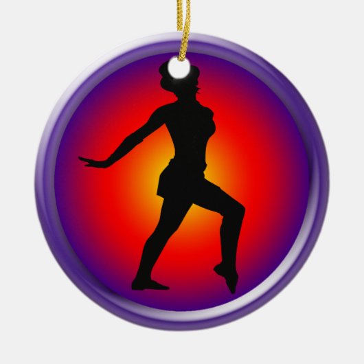 Jazz danser in pose keramisch ornament (Voorkant)