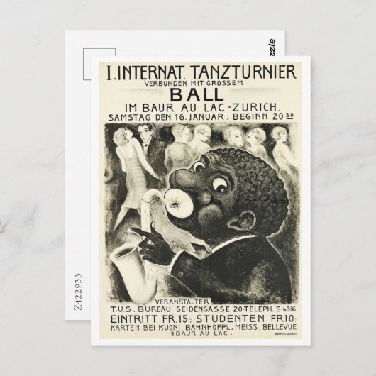 Jazz, Danstoernooi, Duitse Vintage Briefkaart (Voorkant / Achterkant)