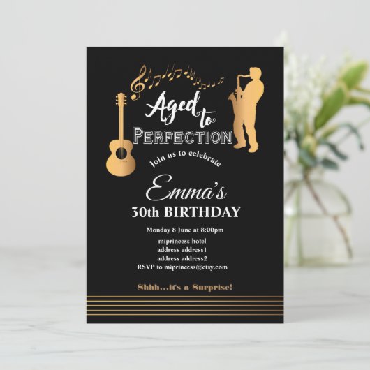 Jazz, de partijuitnodiging van de Muziek, Geavance Kaart (Staand voorkant)