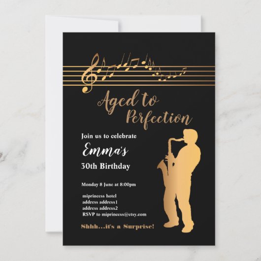 Jazz, de partijuitnodiging van de Muziek, Geavance Kaart (Voorkant)