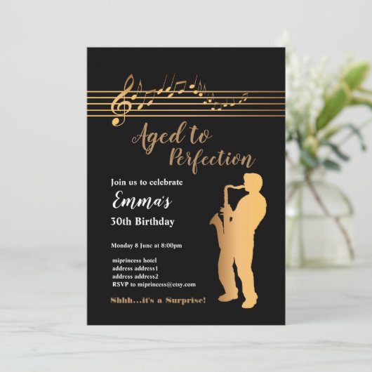 Jazz, de partijuitnodiging van de Muziek, Geavance Kaart (Staand voorkant)