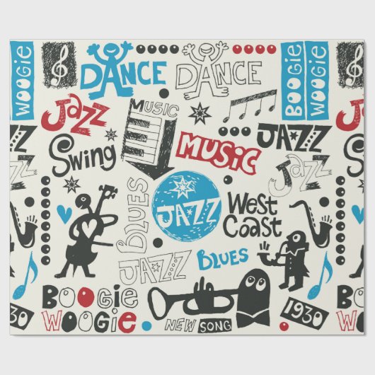 jazz doedle mix cadeaupapier (Vlak)
