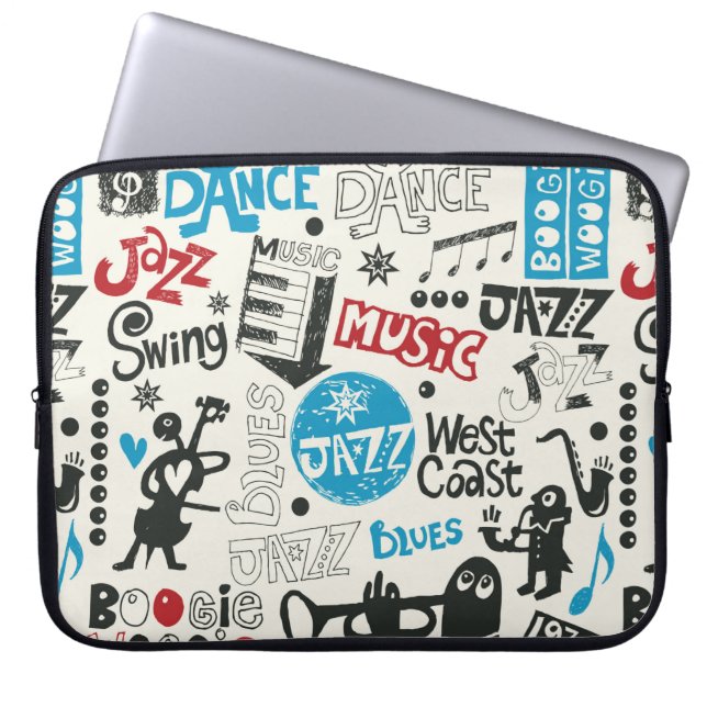jazz doedle mix laptop sleeve (Voorkant)