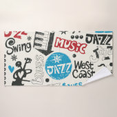 Jazz Doodle: Eclectische muziek mix Badhanddoek (Badhanddoek)