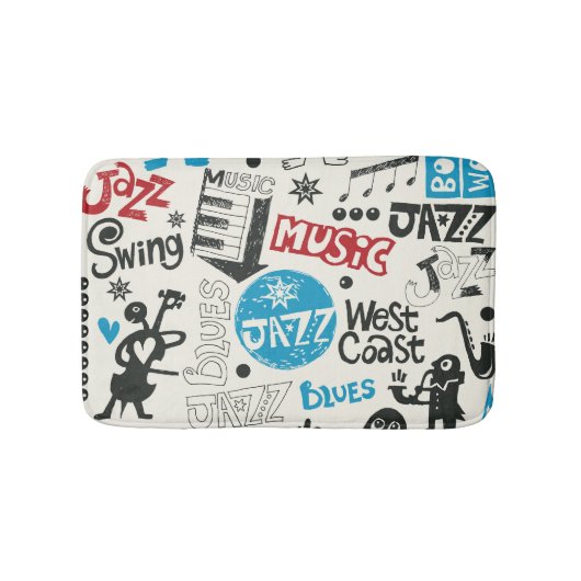 Jazz Doodle: Eclectische muziek mix Badmat (Voorkant)