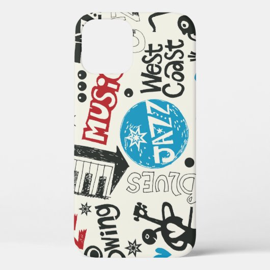 Jazz Doodle: Eclectische muziek mix Case-Mate iPhone Case (Achterkant)