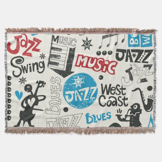 Jazz Doodle: Eclectische muziek mix Deken (Voorkant)