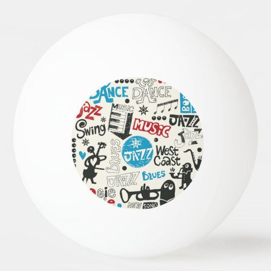 Jazz Doodle: Eclectische muziek mix Pingpongbal (Voorkant)
