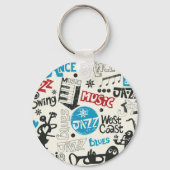 Jazz Doodle: Eclectische muziek mix Sleutelhanger (Achterkant)