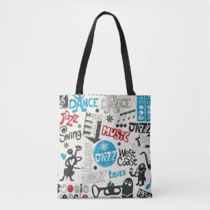 Jazz Doodle: Eclectische muziek mix Tote Bag
