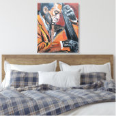 Jazz Double Bassist Neo-Expressionist Canvas Afdruk (Insitu (Slaapkamer))