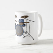 Jazz Drum Kit: Aangepaste blauwe drums set: Koffie Koffiemok (Voorkant rechts)