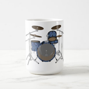 Jazz Drum Kit: Aangepaste blauwe drums set: Koffie Koffiemok