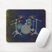 Jazz Drum Kit - Aangepaste Groene Drums - Mousepad Muismat (Met muis)