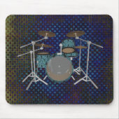 Jazz Drum Kit - Aangepaste Groene Drums - Mousepad Muismat (Voorkant)