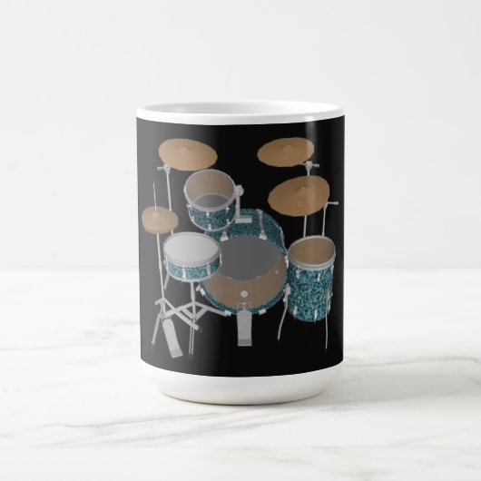 Jazz Drum Kit: Aangepaste groene drums set: Koffie Koffiemok (Center)