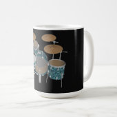 Jazz Drum Kit: Aangepaste groene drums set: Koffie Koffiemok (Voorkant rechts)