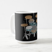 Jazz Drum Kit: Aangepaste groene drums set: Koffie Koffiemok (Voorkant links)