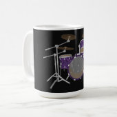 Jazz Drum Kit: Aangepaste Violet Drums Set: Koffie Koffiemok (Voorkant links)