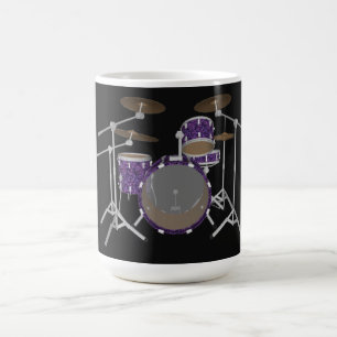 Jazz Drum Kit: Aangepaste Violet Drums Set: Koffie Koffiemok