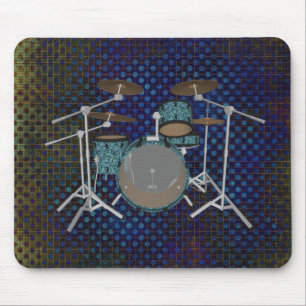 Jazz Drum Kit - Custom Green Drums - Mousepad Muismat