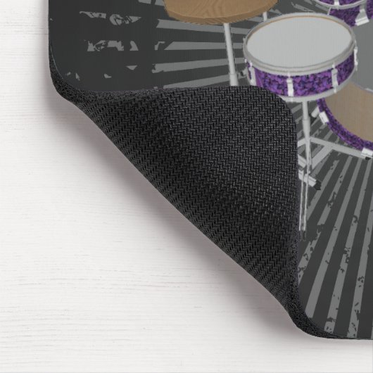 Jazz Drum Set - Aangepaste Violet Drums - Mousepad Muismat (Hoek)