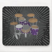 Jazz Drum Set - Aangepaste Violet Drums - Mousepad Muismat (Voorkant)