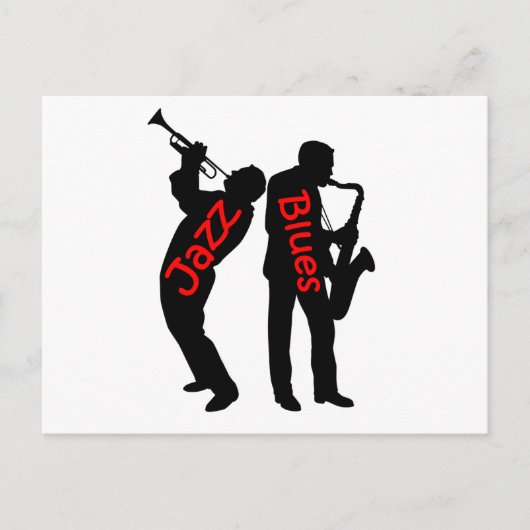 Jazz en Blues Briefkaart (Voorkant)