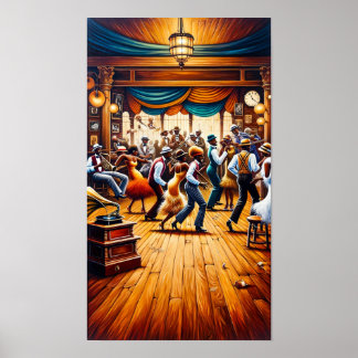 Jazz en blues in beweging: Afro-Amerikaanse kunst Poster