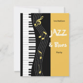 Jazz en Blues Thmed Birthday Party Kaart (Voorkant)