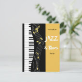Jazz en Blues Thmed Birthday Party Kaart (Staand voorkant)
