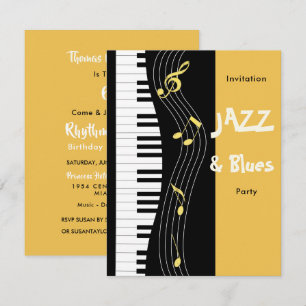 Jazz en Blues Thmed Birthday Party Kaart