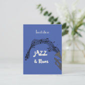 Jazz en Blues Threadparty Invitation Kaart (Staand voorkant)