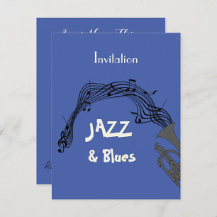 Jazz en Blues Threadparty Invitation Kaart