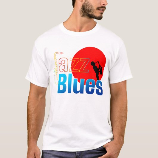Jazz- en Bluesmuziekfans T-shirt (Voorkant)