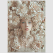 Jazz Era Lady with Floral Hat Decoupage  Tissue Pa Tissuepapier (Voorkant)