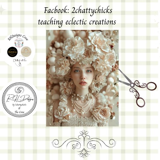 Jazz Era Lady with Floral Hat Decoupage  Tissue Pa Tissuepapier