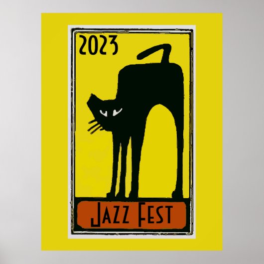 Jazz Fest 2020 Black Cat Poster (Voorkant)