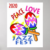 Jazz Fest 2020 Peace Love Poster (Voorkant)