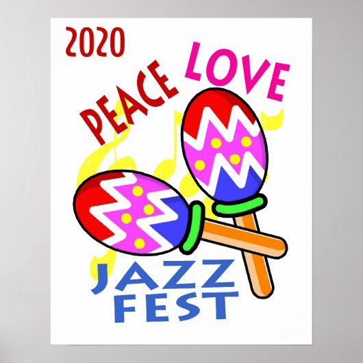 Jazz Fest 2020 Peace Love Poster (Voorkant)