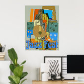 Jazz Fest, Abstract Guitar Poster (Thuiskantoor)