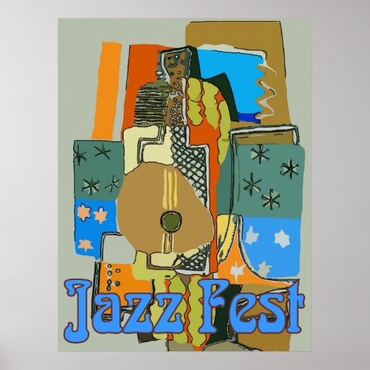 Jazz Fest, Abstract Guitar Poster (Voorkant)